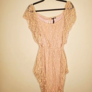 Medium Peach Lace dress with pockets